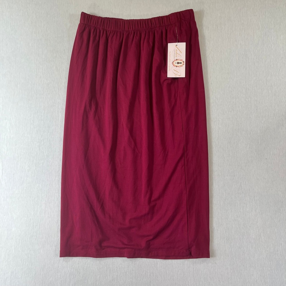 Zadie B's Moxie Pencil Skirt Medium Modal Lined Wine Red ZB578 Cute Stretch